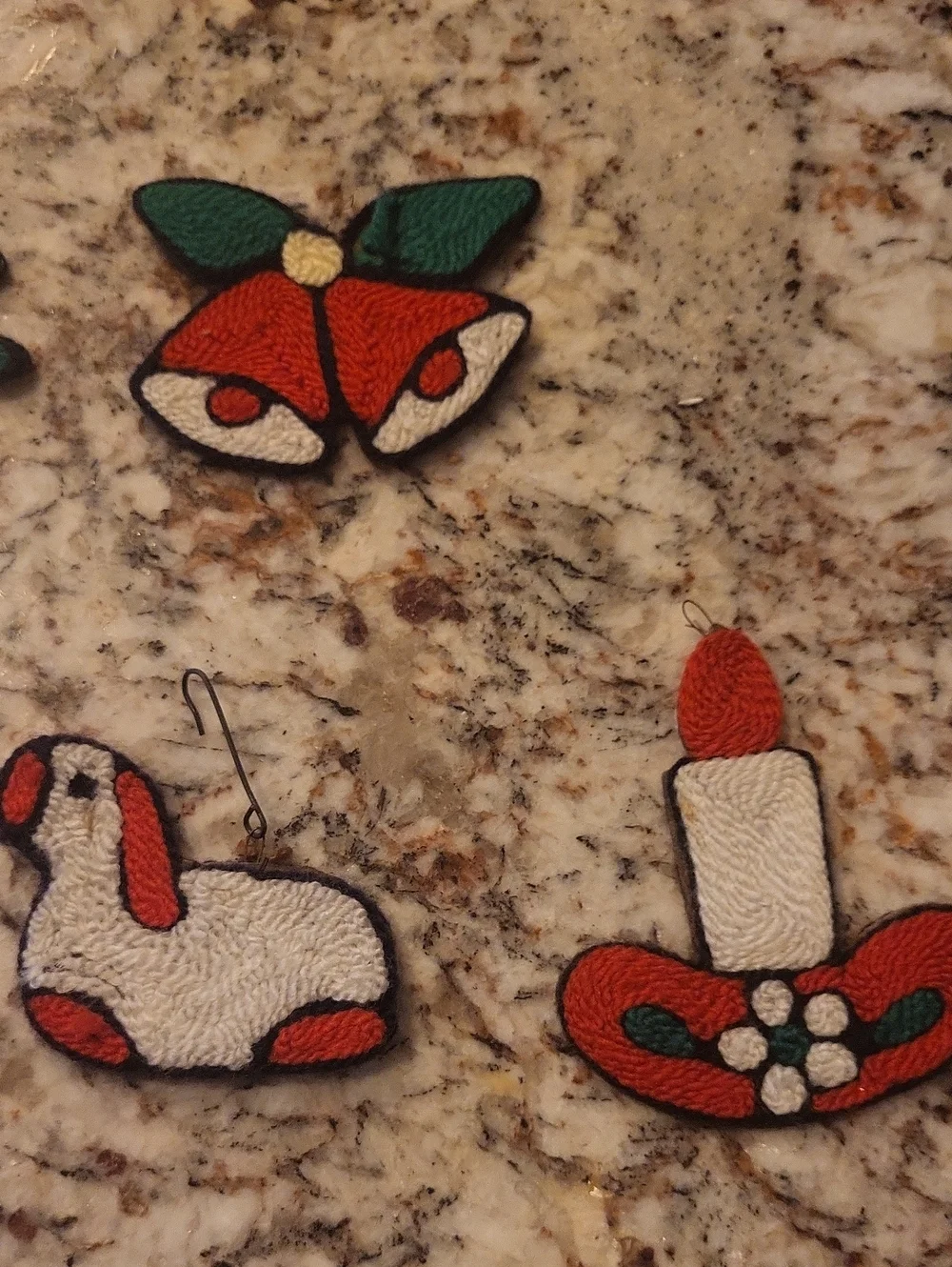 Vintage Set Of 15 Handmade Yarn Christmas Ornaments
